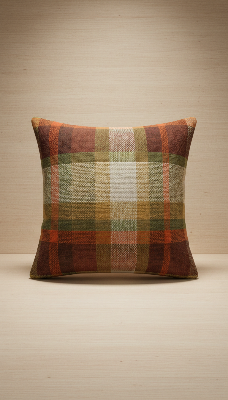 Rustic Plaid Accent Pillow